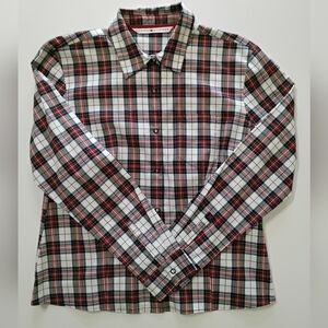 Tommy Hilfiger Snap Button Shirt Boys 8 Red Grey Plaid Classic Kids‎ Formal Wear